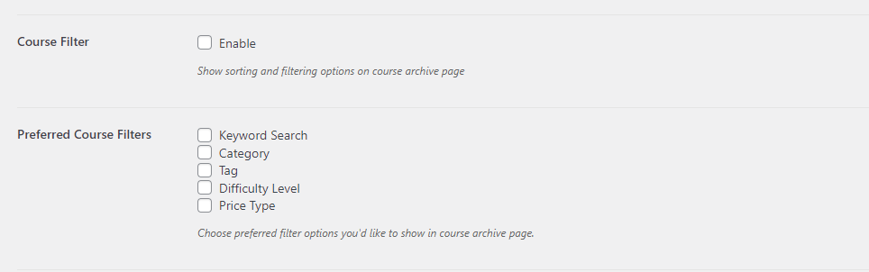 add filters in tutor lms