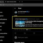 qodewire A Twitter post by CCI Test Creator with a preview of an article titled "AI Revolution 2024: Navigating the New Era of Technology" discussing the evolution of AI into 2024.